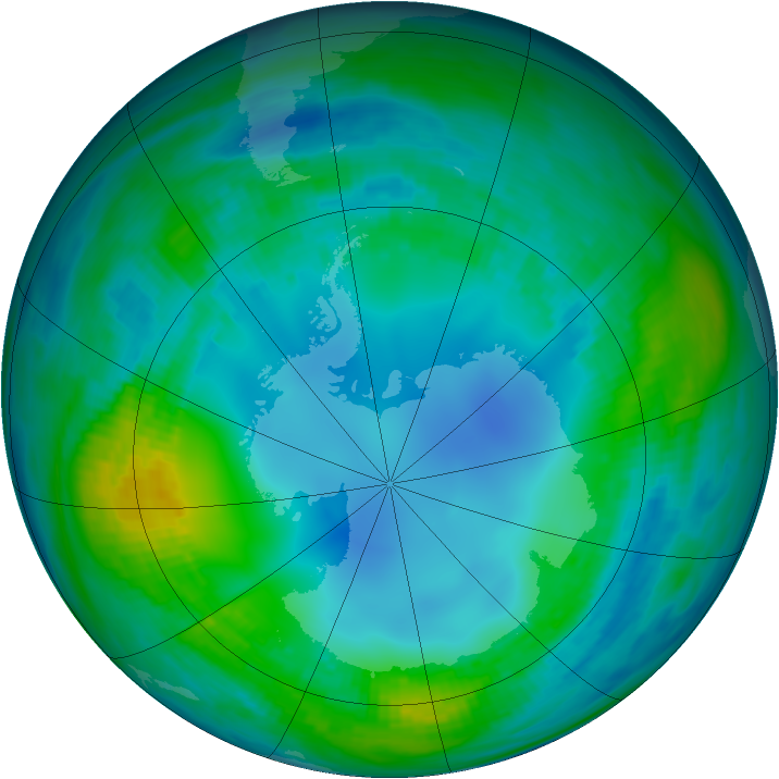 Antarctic ozone map for 11 May 1989